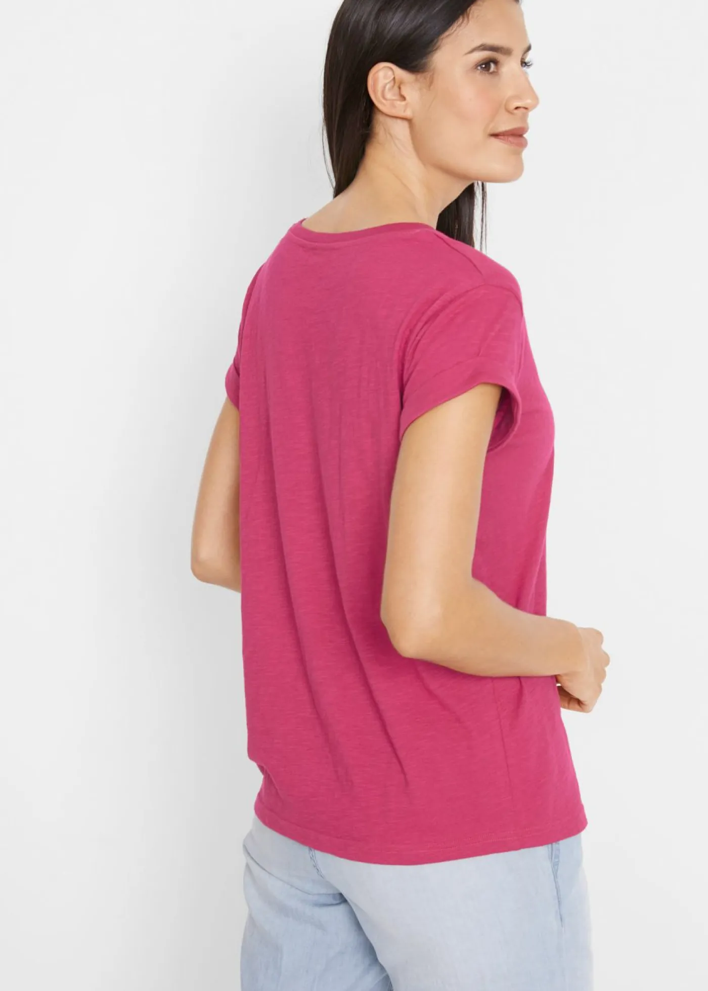 bonprix bonprix Básicos|Camisetas>Camiseta tipo boxy fucsia