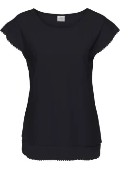 bonprix bonprix Camisetas>Camiseta tipo boxy de algodón Negro