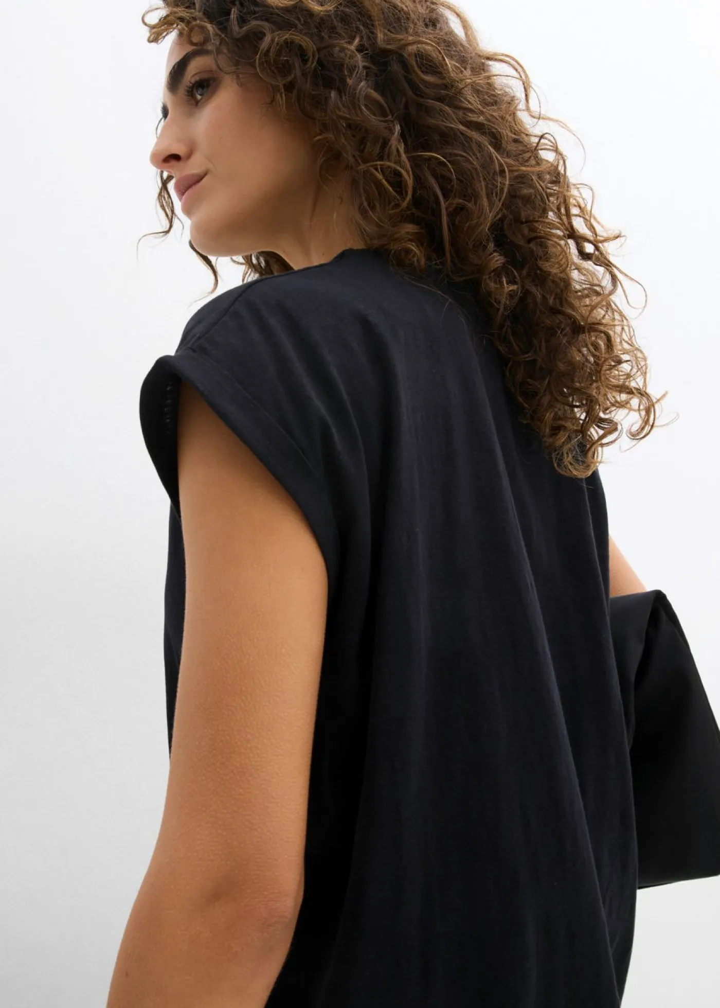 bonprix bonprix Básicos|Camisetas>Camiseta tipo boxy de algodón orgánico puro Negro