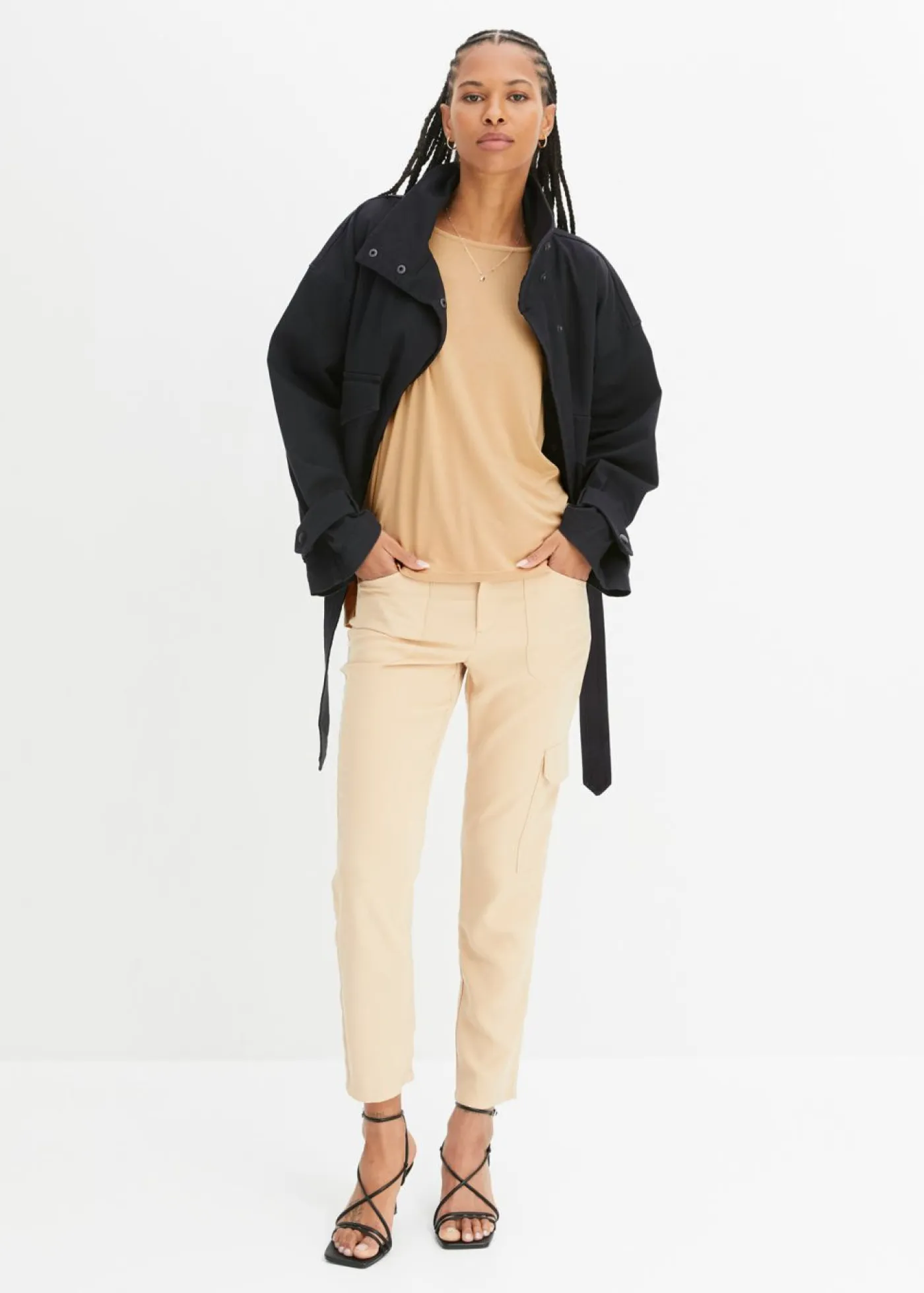 bonprix bonprix Camisetas|Novedades>Camiseta tipo boxy de mezcla de viscosa suave Café con leche