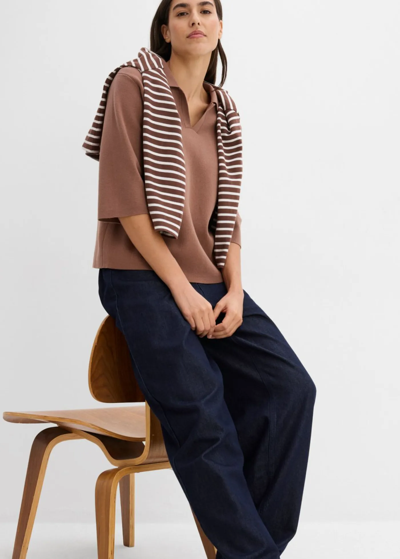 Mujer bonprix bonprix Camiseta tipo polo de punto