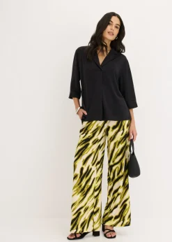 Mujer bonprix bonprix Camiseta tipo túnica de mezcla de piqué y viscosa fluida