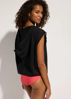Mujer bonprix bonprix Camiseta transparente con capucha para la playa