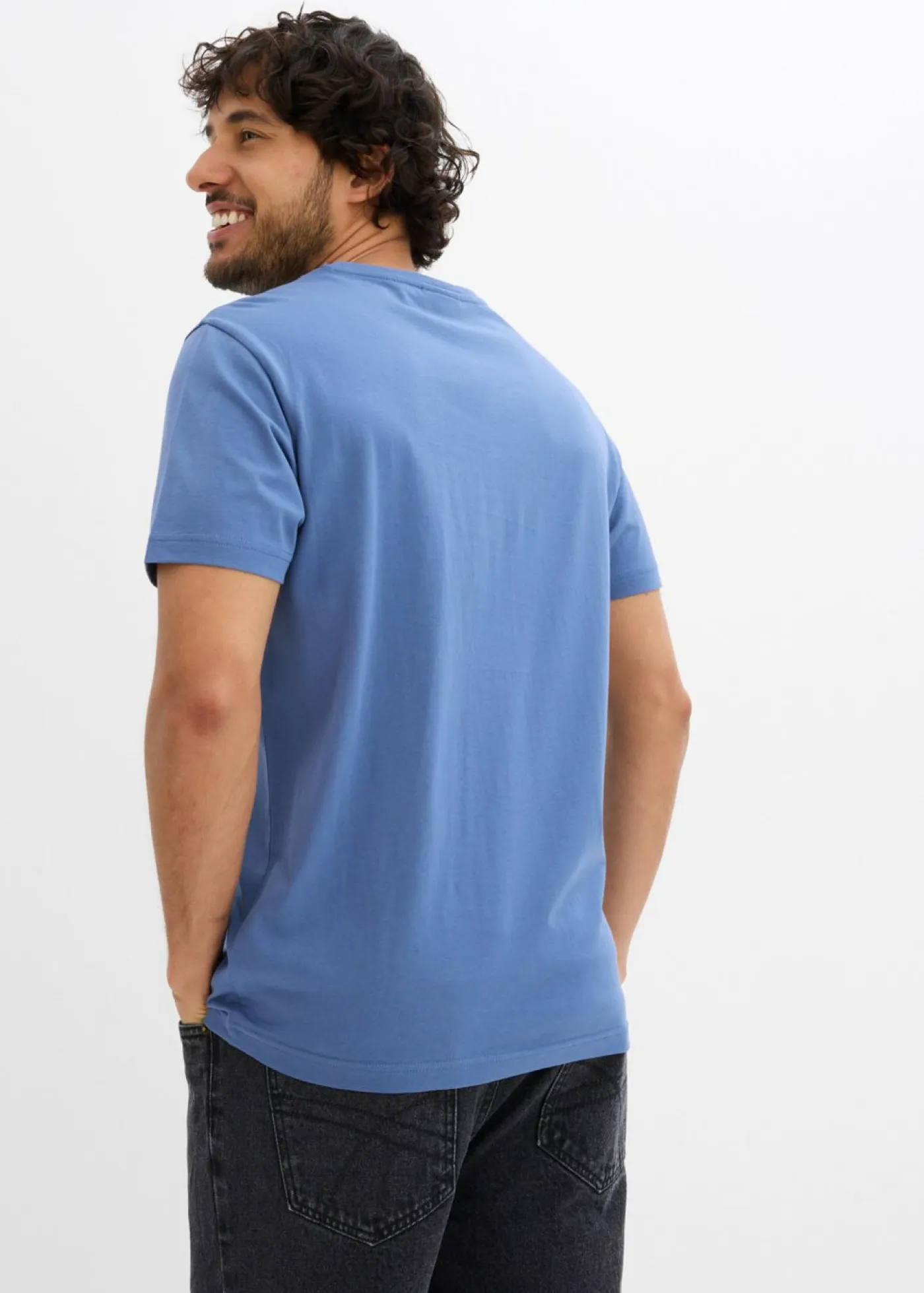 bonprix bonprix Básicos En Rebajas|Ropa Deportiva>Camiseta (5 unidades) Gris piedra + denim + gris + azul almirante + azul marino