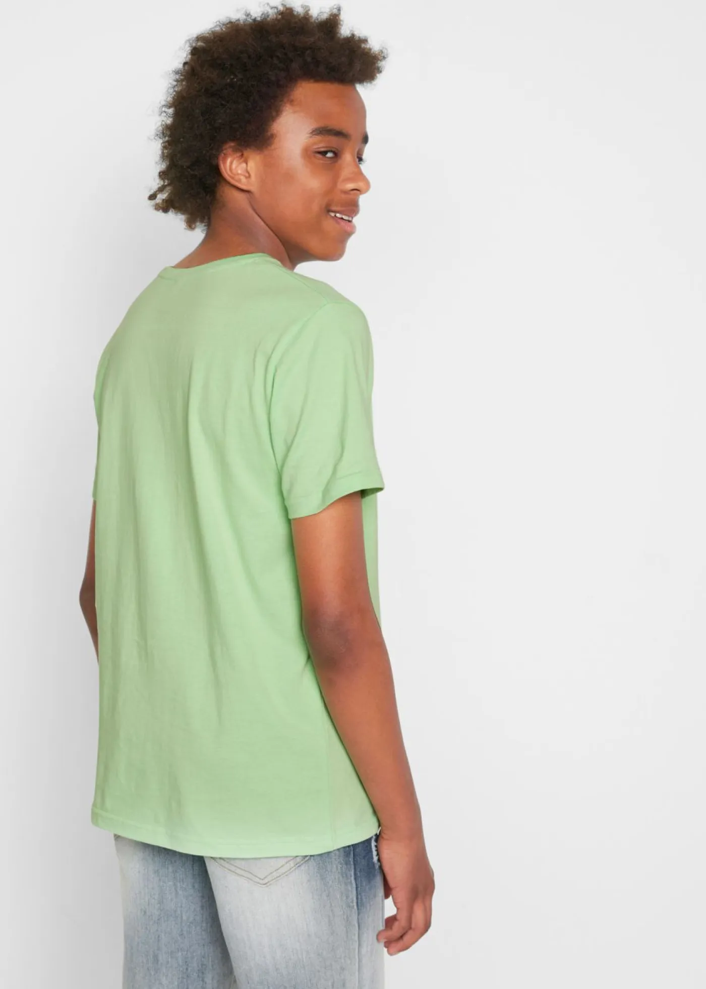 bonprix bonprix Ropa 2 A 9 Años·Multipack|Ropa 2 A 9 Años·Camisetas>Camiseta (3 unidades) de algodón puro Agua oscuro + menta suave + blanco