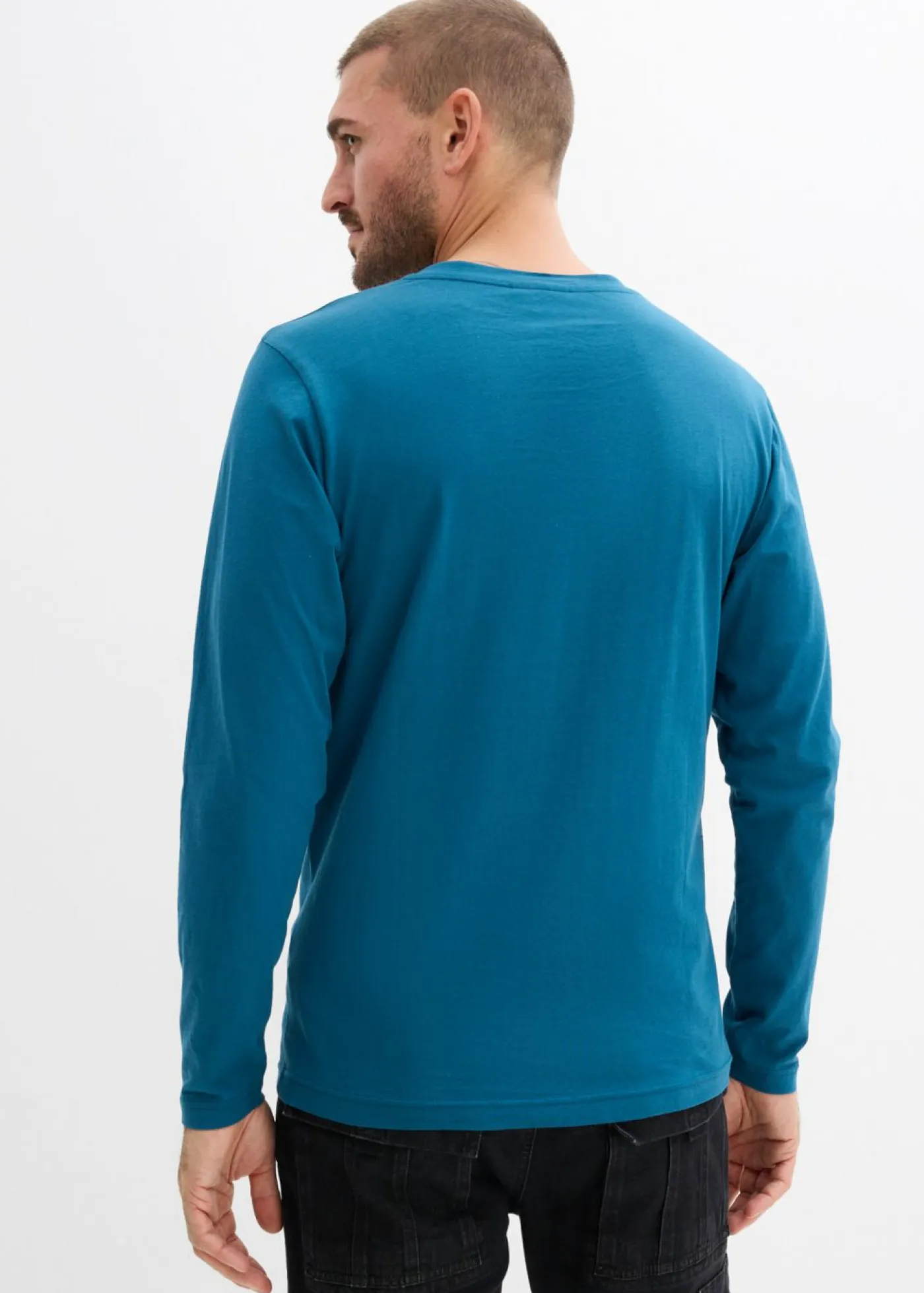 Hombre bonprix bonprix Camiseta (2 unidades) de algodón orgánico puro con manga larga y cuello henley