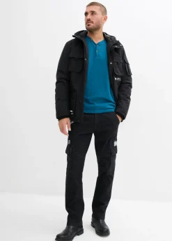 Hombre bonprix bonprix Camiseta (2 unidades) de algodón orgánico puro con manga larga y cuello henley