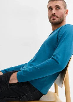 Hombre bonprix bonprix Camiseta (2 unidades) de algodón orgánico puro con manga larga y cuello henley