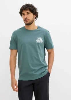bonprix bonprix Camisetas Y Polos>Camiseta (2 unidades) de algodón puro azul marino+verde grisáceo