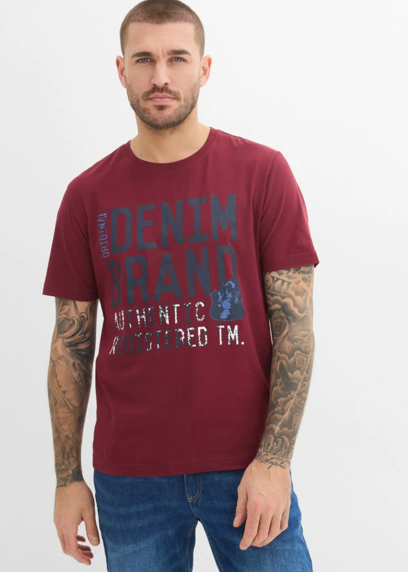 bonprix bonprix Camisetas Y Polos|Novedades>Camiseta (2 unidades) de algodón orgánico puro pizarra+burdeos