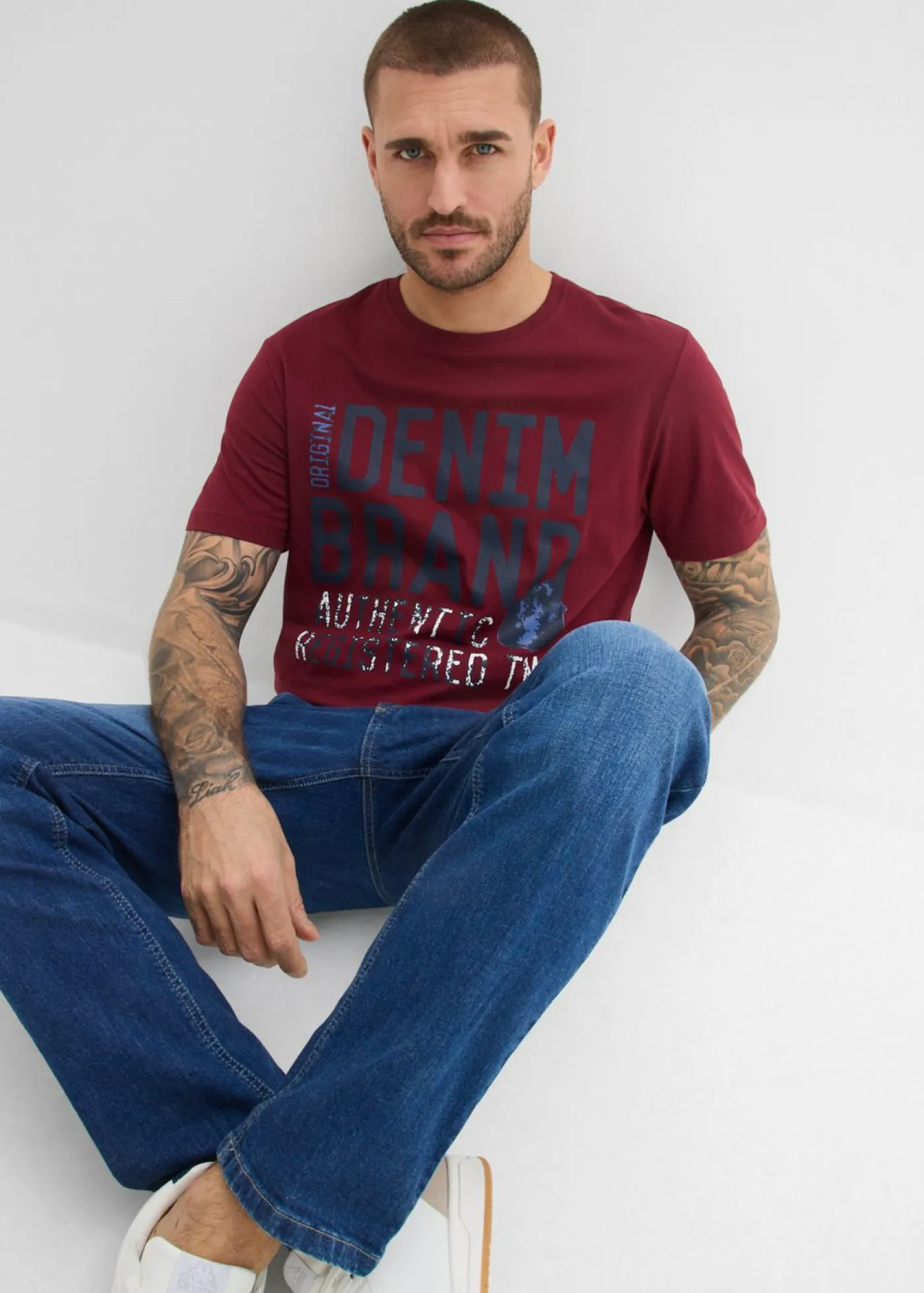 bonprix bonprix Camisetas Y Polos|Novedades>Camiseta (2 unidades) de algodón orgánico puro pizarra+burdeos