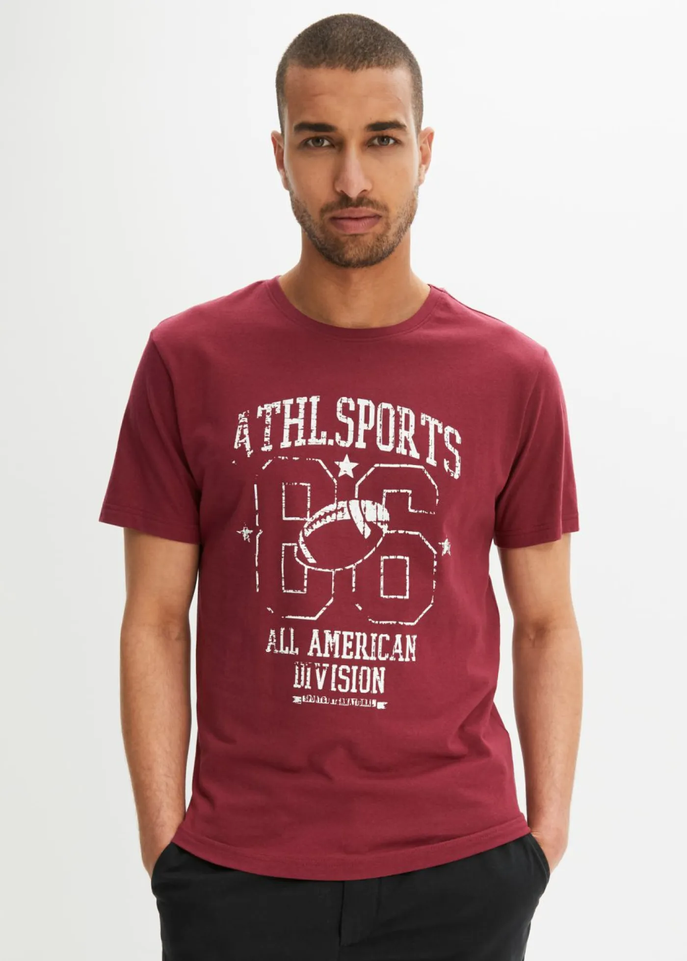 bonprix bonprix Camisetas Y Polos|Novedades>Camiseta (2 unidades) de corte regular Burdeos+verde sombra estampado