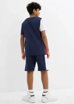 Niños bonprix bonprix Camiseta y bermudas de chándal (conjunto de 2 piezas) de algodón orgánico puro