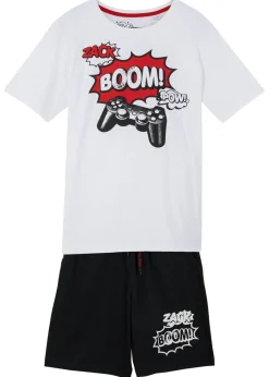 Niños bonprix bonprix Camiseta y bermudas de punto (2 piezas) de algodón orgánico puro