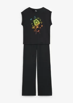 bonprix bonprix Ropa 9 A 16 Años·Pantalones Y Leggings|Ropa 9 A 16 Años·Camisetas Y Camisas>Camiseta y leggings (2 piezas) Negro