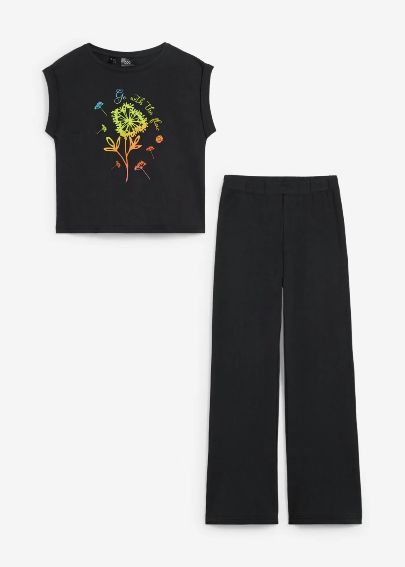 bonprix bonprix Ropa 9 A 16 Años·Pantalones Y Leggings|Ropa 9 A 16 Años·Camisetas Y Camisas>Camiseta y leggings (2 piezas) Negro