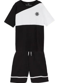 bonprix bonprix Ropa 9 A 16 Años·Camisetas|Ropa 9 A 16 Años·Shorts>Camiseta y pantalón corto (2 piezas) Blanco-negro