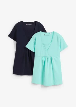 bonprix bonprix Premamá>Camisetas premamá y de lactancia 2 en 1 (2 unidades) Azul marino + mentol