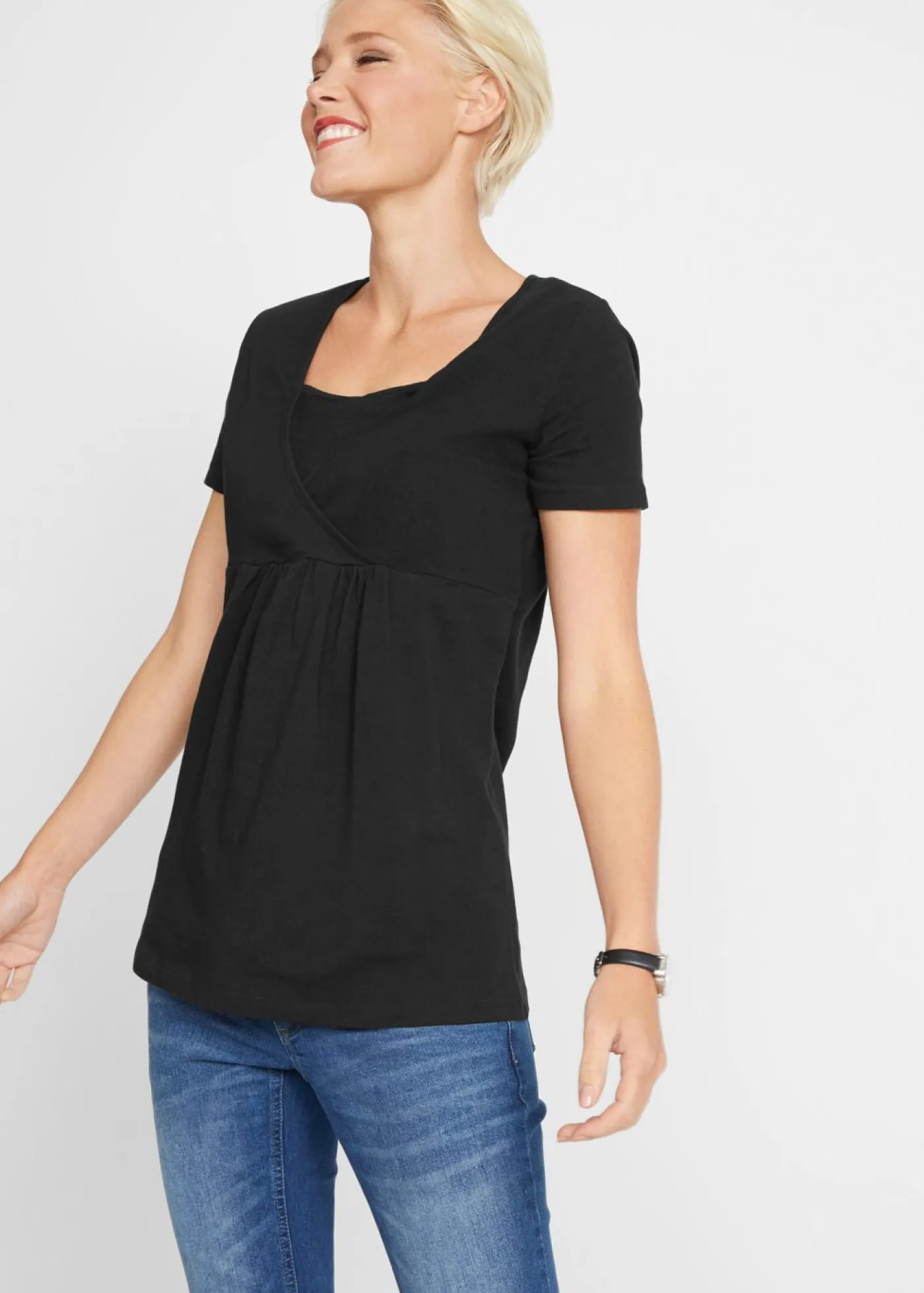 Mujer bonprix bonprix Camisetas premamá y de lactancia 2 en 1 (2 unidades)