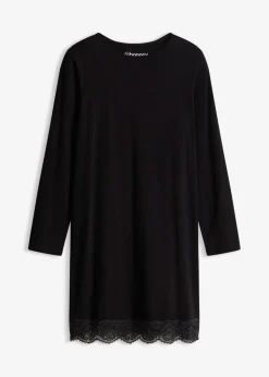 bonprix bonprix Ropa Para Dormir>Camisón con encaje Negro