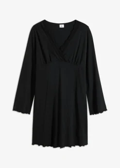 bonprix bonprix Ropa Para Dormir>Camisón con encaje delicado Negro