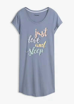 bonprix bonprix Ropa Para Dormir|Novedades>Camisón corto Azul ahumado estampado