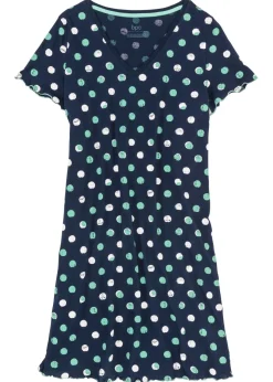 bonprix bonprix Ropa Para Dormir>Camisón corto de algodón orgánico Azul marino de lunares