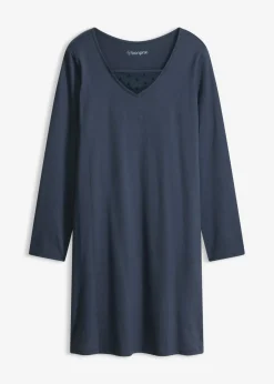 bonprix bonprix Ropa Para Dormir>Camisón de algodón suave Azul intenso