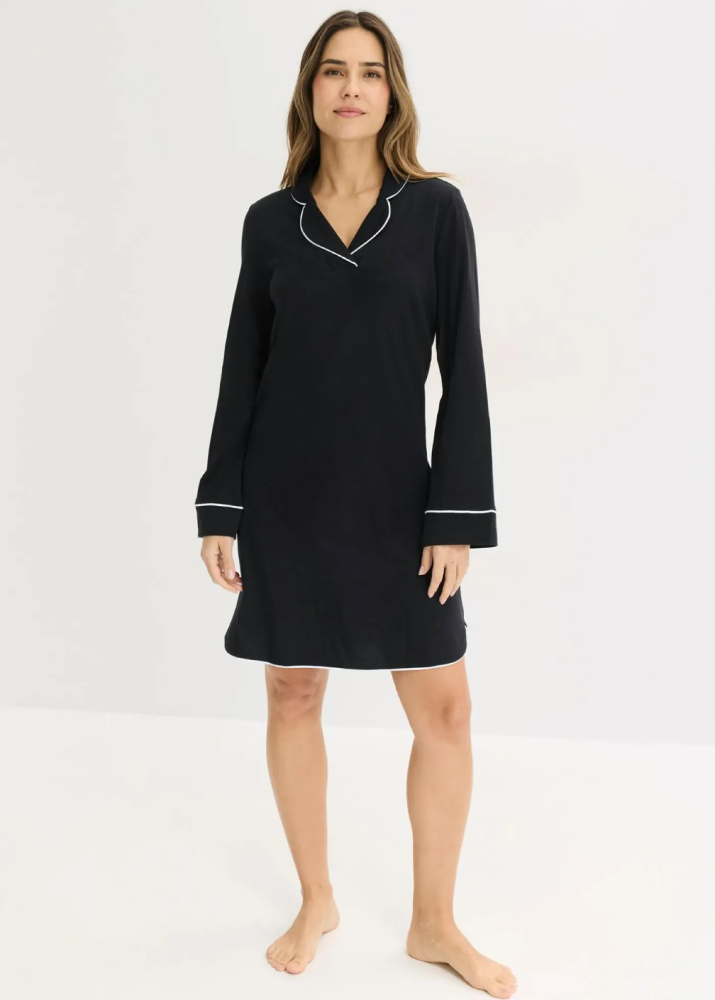 bonprix bonprix Ropa Para Dormir>Camisón de algodón suave Negro