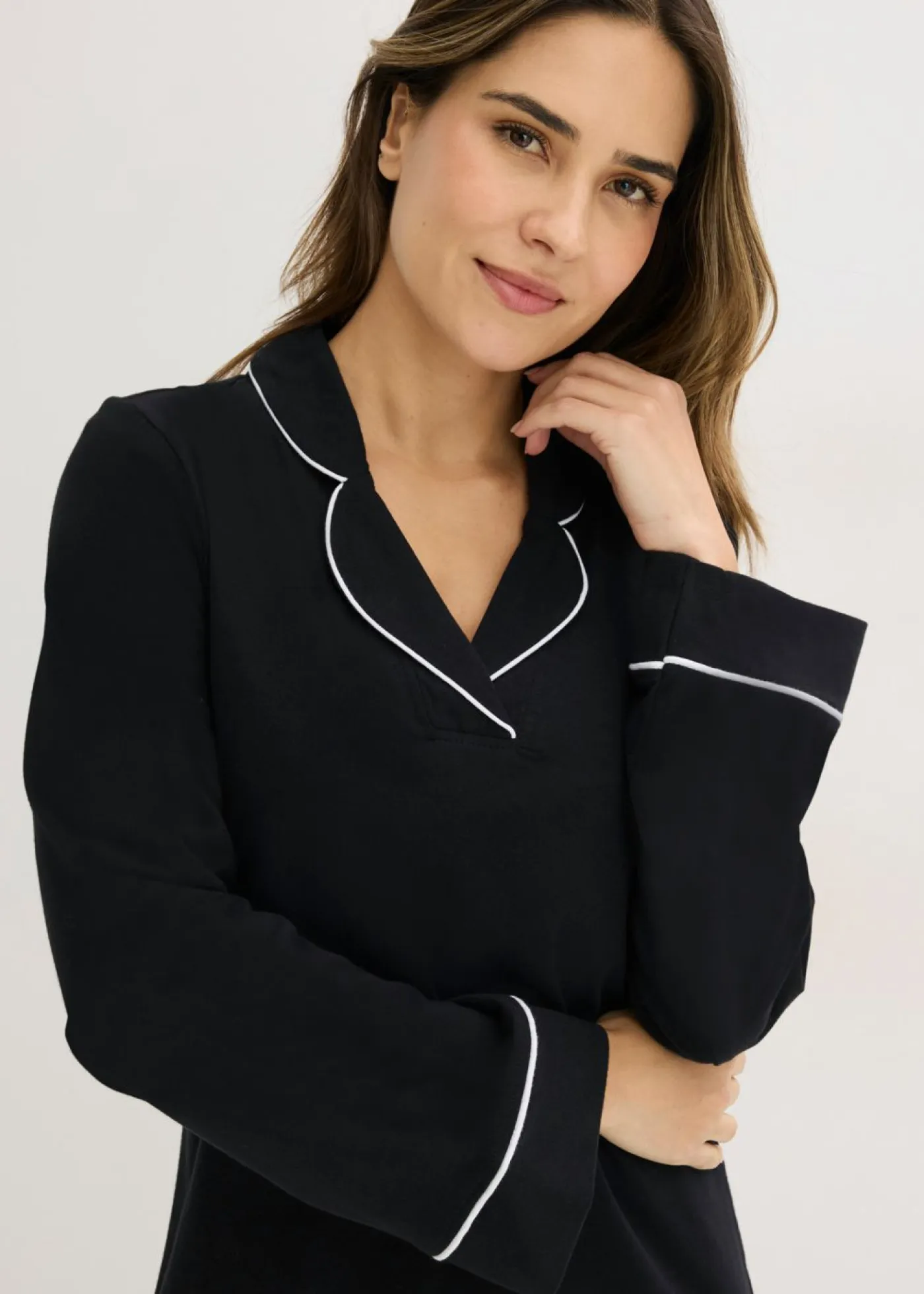 bonprix bonprix Ropa Para Dormir>Camisón de algodón suave Negro