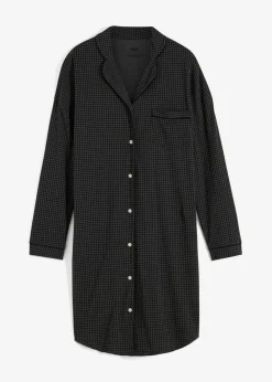 bonprix bonprix Básicos|Ropa Para Dormir>Camisón oversize de algodón puro Negro-gris estampado