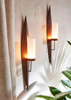 bonprix bonprix Muebles De Vestíbulo·Decoración|Muebles De Dormitorio·Decoración>Candelabro de pared (2 unidades) marrón