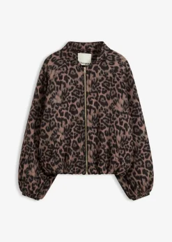 bonprix bonprix Chaquetas Y Abrigos>Cazadora acolchada Marrón con estampado de leopardo