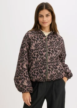 bonprix bonprix Chaquetas Y Abrigos>Cazadora acolchada Marrón con estampado de leopardo