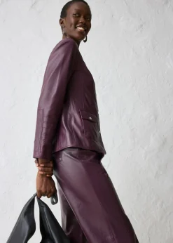 Mujer bonprix bonprix Cazadora de cuero en napa de cordero