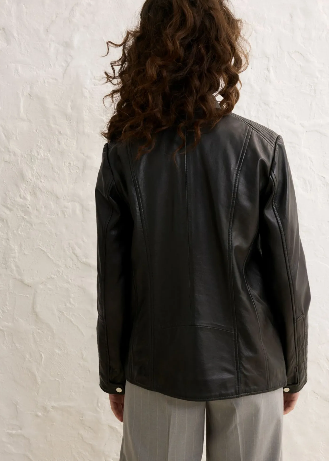 bonprix bonprix Premium|Chaquetas Y Abrigos>Cazadora de cuero en napa de cordero Negro