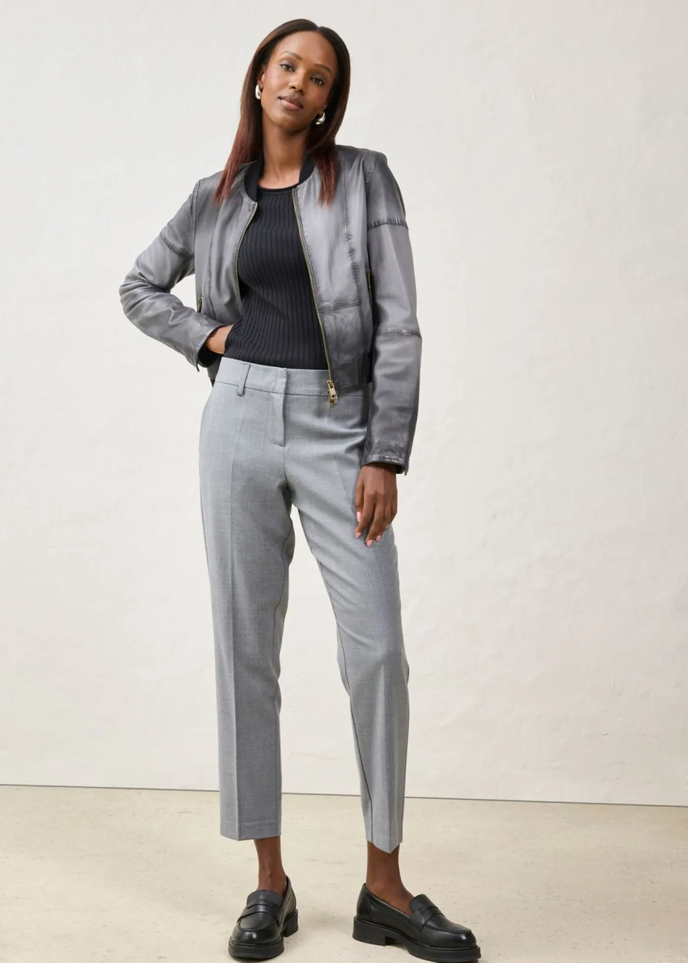 Mujer bonprix bonprix Cazadora de cuero en napa de cordero