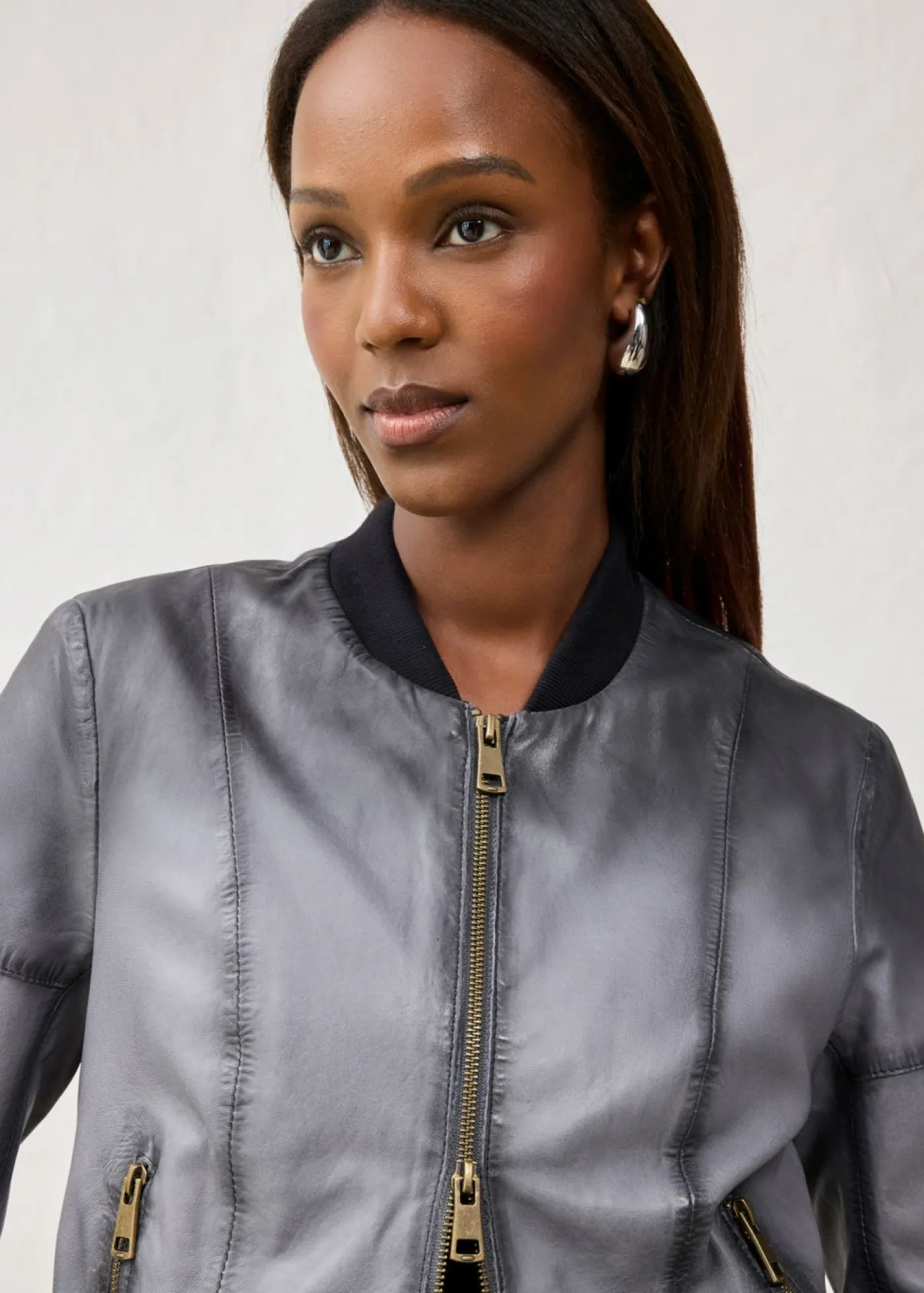 Mujer bonprix bonprix Cazadora de cuero en napa de cordero