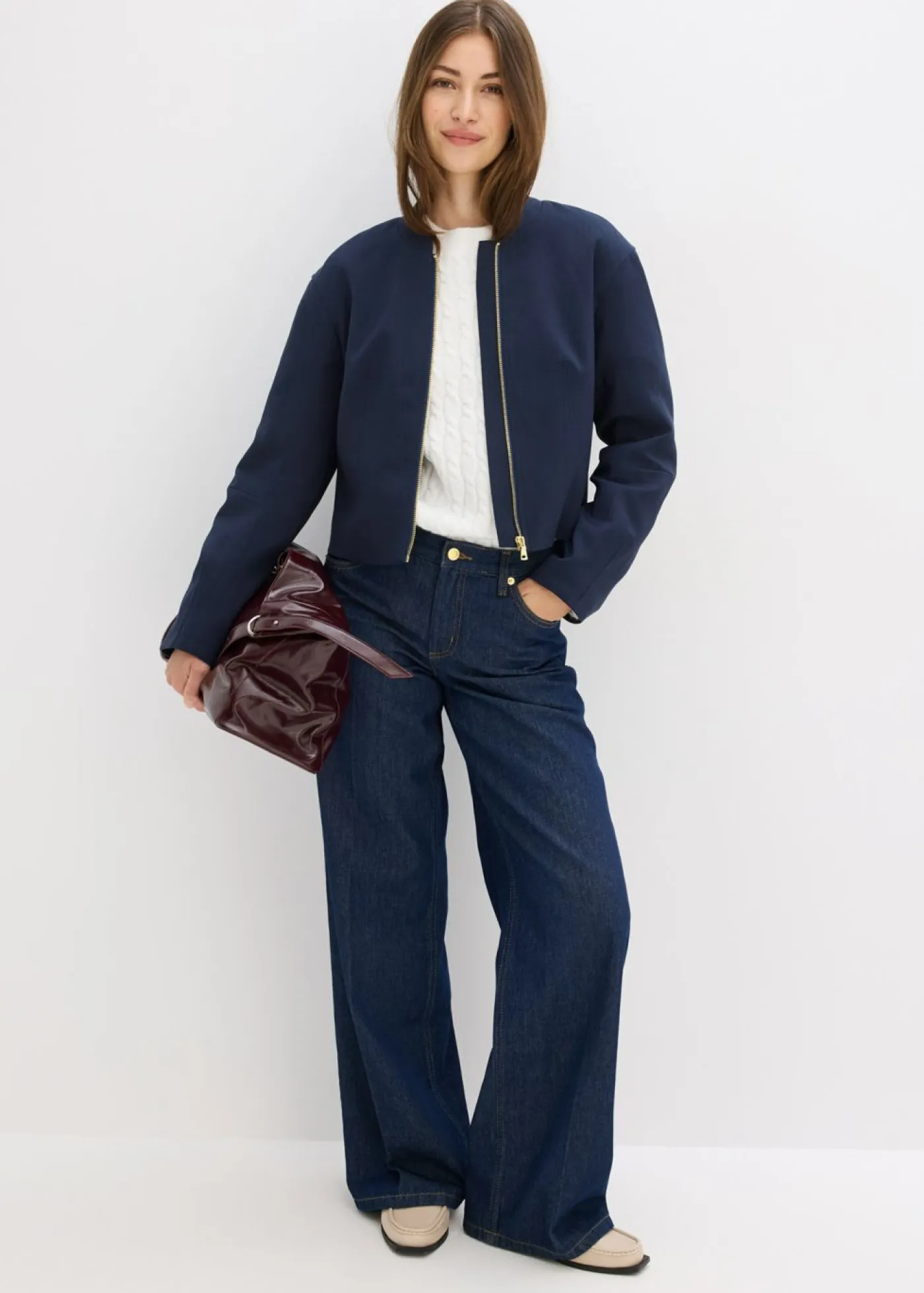 Mujer bonprix bonprix Cazadora de mezcla de viscosa suave