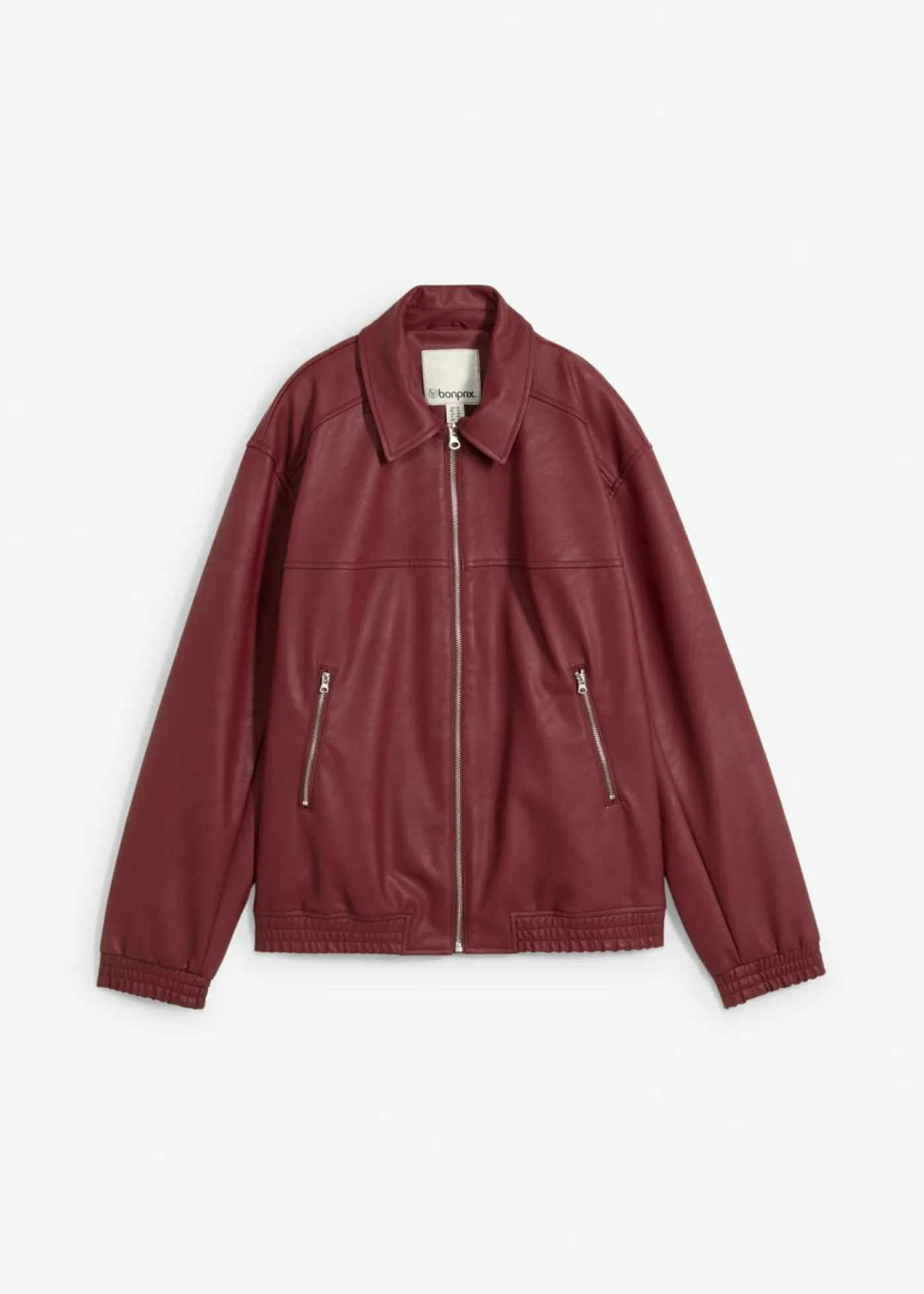 bonprix bonprix Chaquetas Y Abrigos>Cazadora holgada de piel sintética Rojo rubí