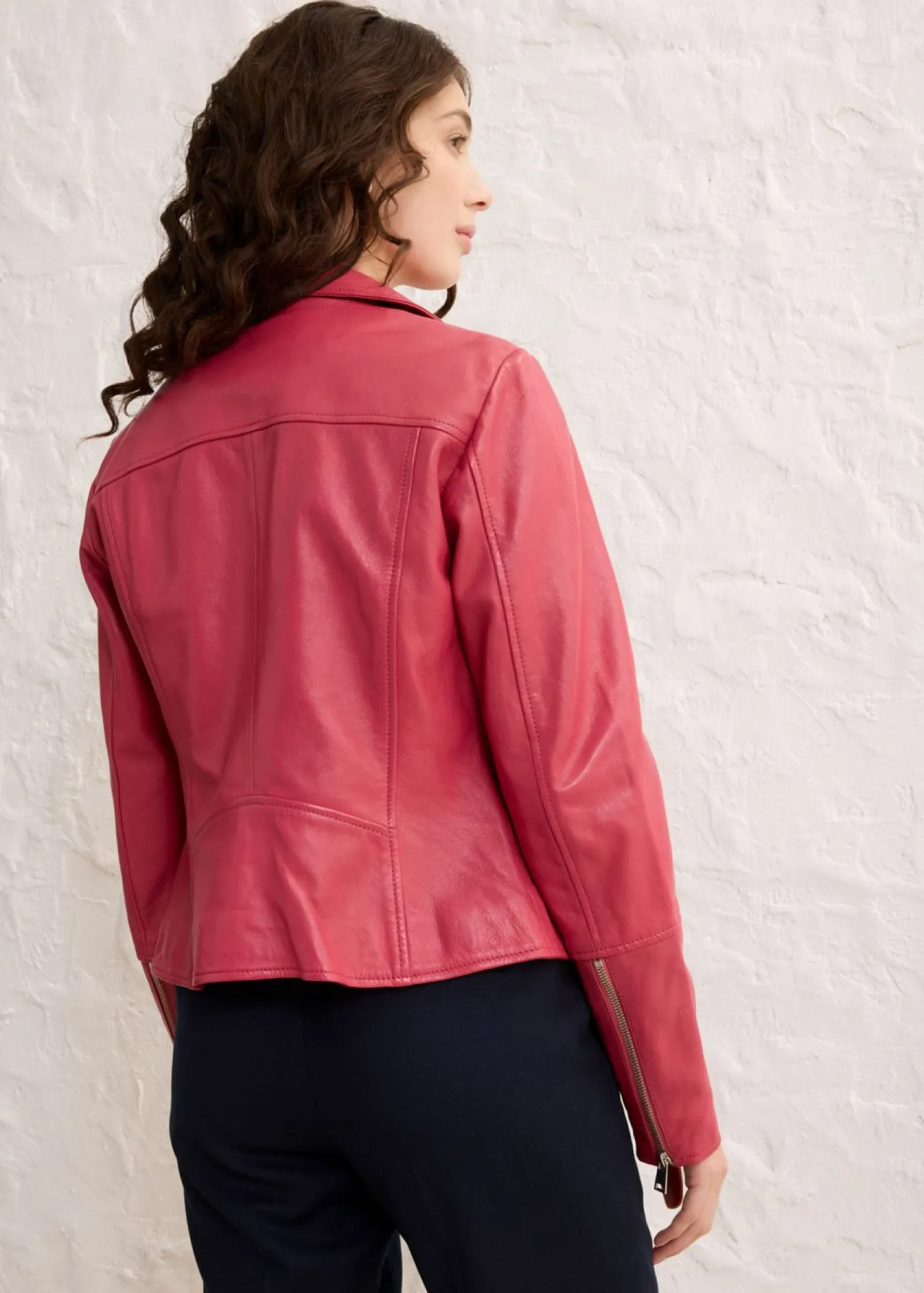 bonprix bonprix Premium|Chaquetas Y Abrigos>Cazadora motera de napa Esmeralda ahumado
