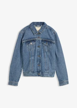 bonprix bonprix Chaquetas Y Abrigos>Cazadora vaquera con detalle trenzado azul claro denim usado