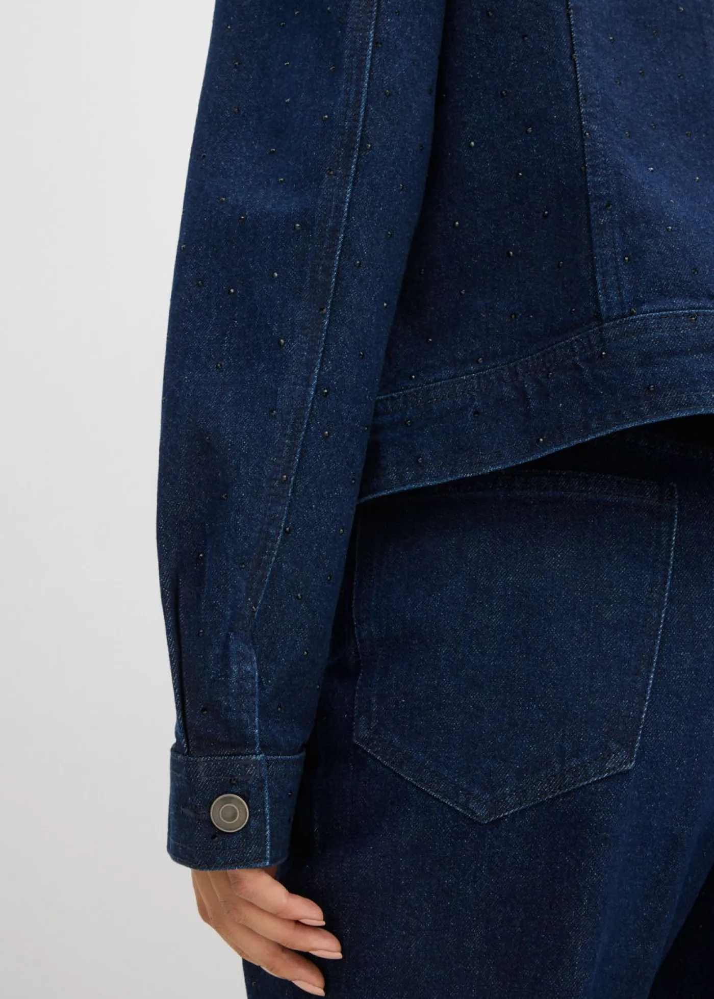 bonprix bonprix Chaquetas Y Abrigos>Cazadora vaquera con piedras brillantes Azul oscuro denim