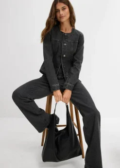 Mujer bonprix bonprix Cazadora vaquera con piedras brillantes