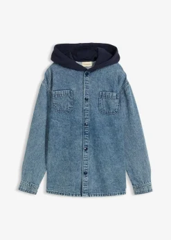 Niños bonprix bonprix Cazadora vaquera de algodón puro con capucha