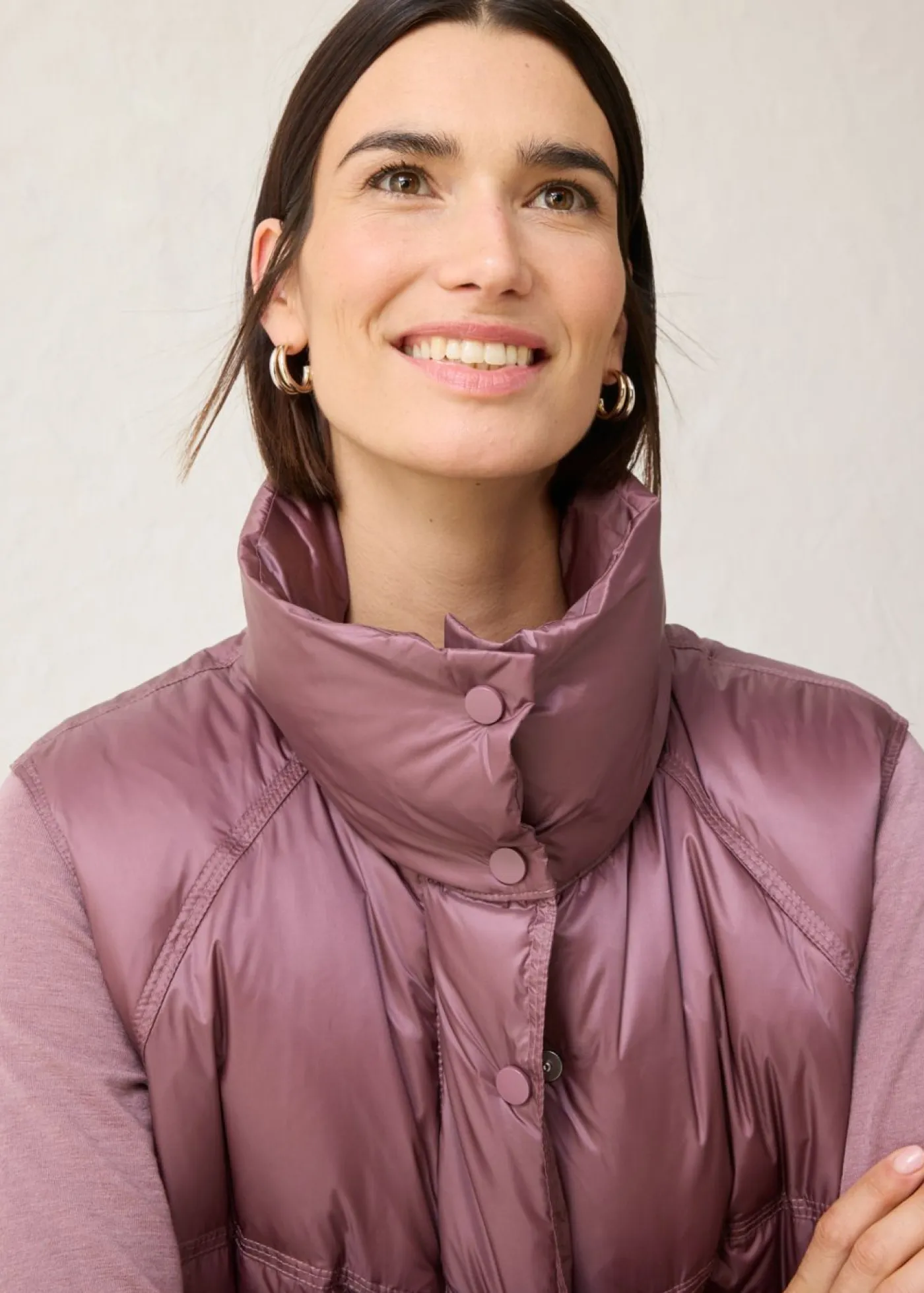 bonprix bonprix Chaquetas Y Abrigos>Chaleco acolchado con plumón reciclado Violeta mate