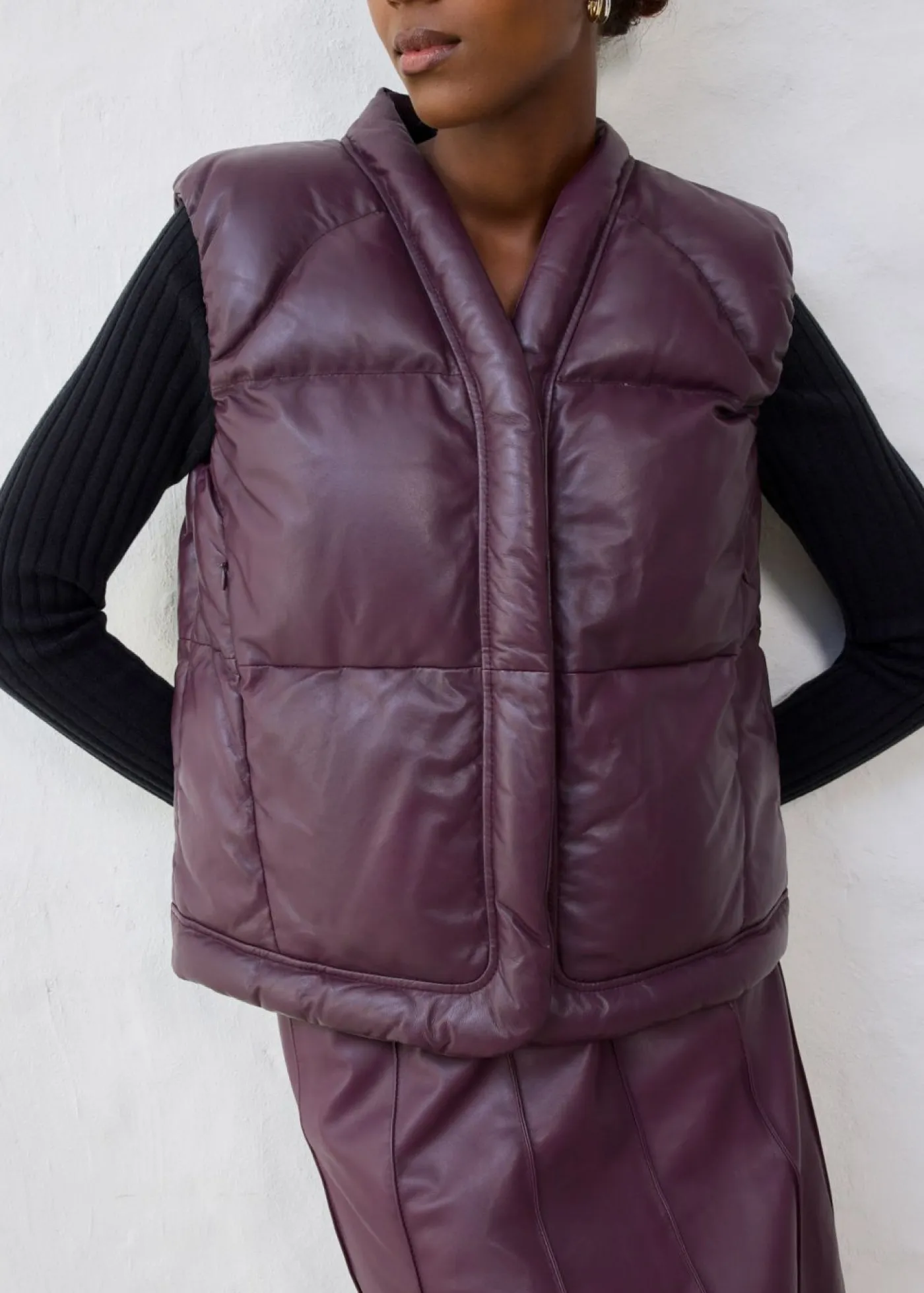 Mujer bonprix bonprix Chaleco acolchado de napa de cordero