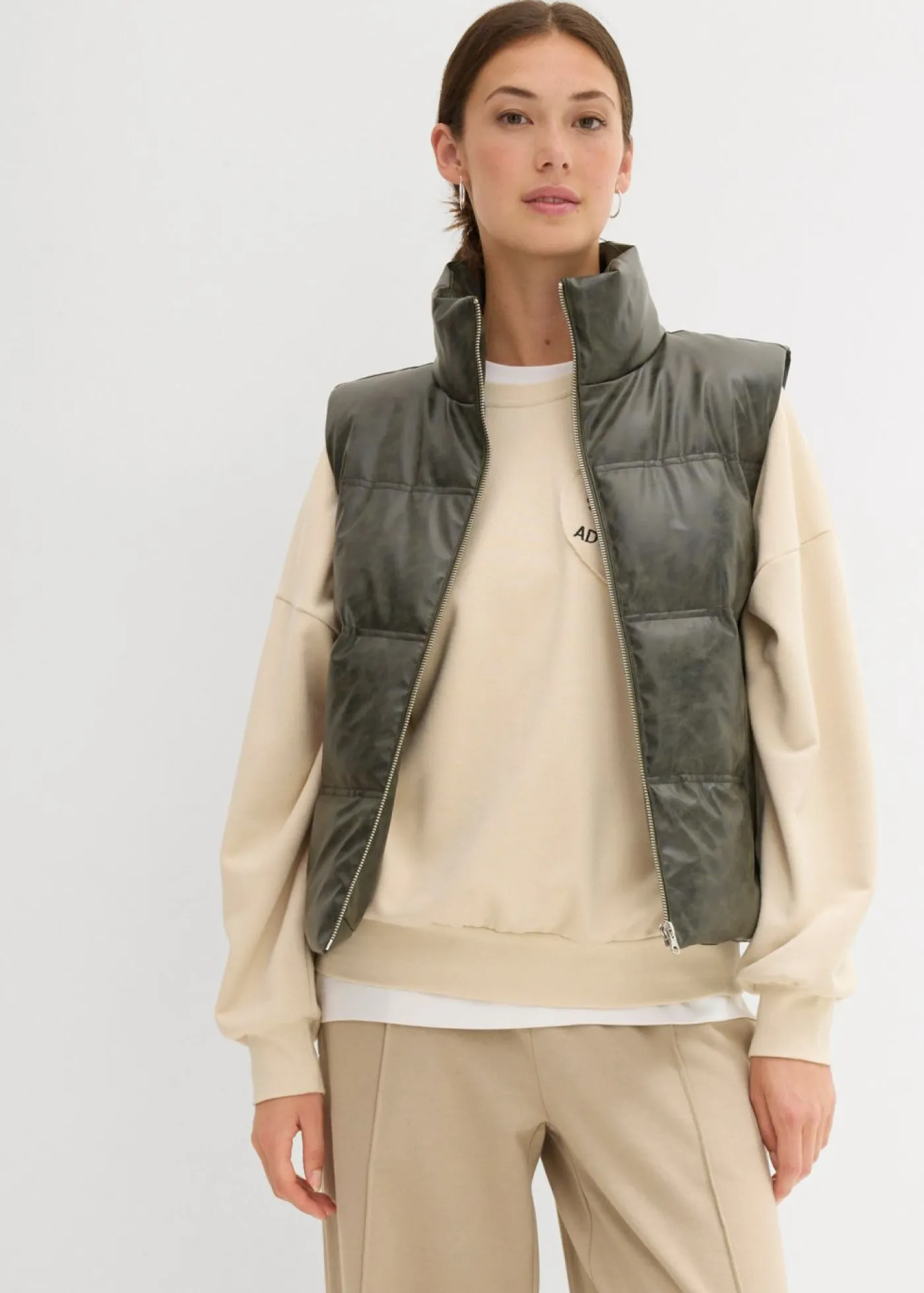 Mujer bonprix bonprix Chaleco acolchado de piel sintética