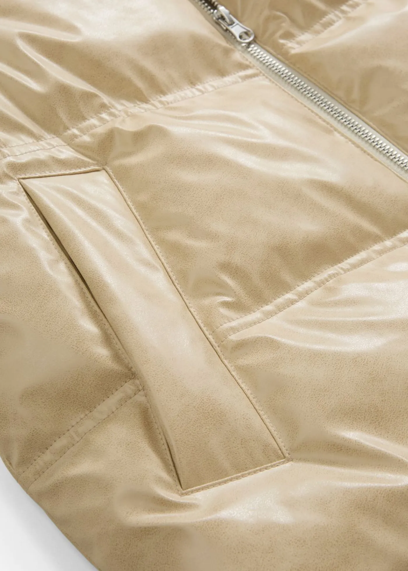 bonprix bonprix Chaquetas Y Abrigos>Chaleco acolchado de piel sintética Arena claro