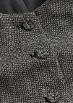 bonprix bonprix Chaquetas Y Abrigos>Chaleco con aspecto tweed Negro-blanco lana moteado